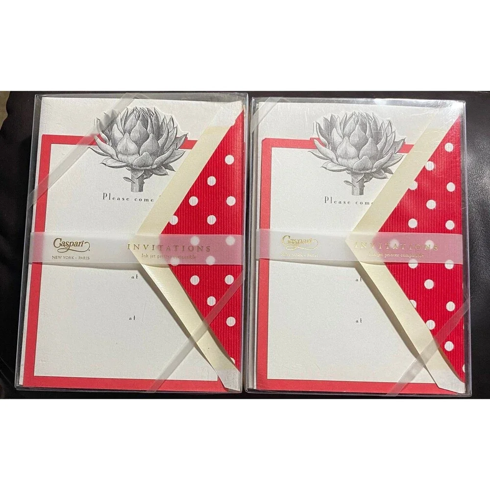 Invitations & Envelopes 2) boxes of 8 Artichoke Design NOS